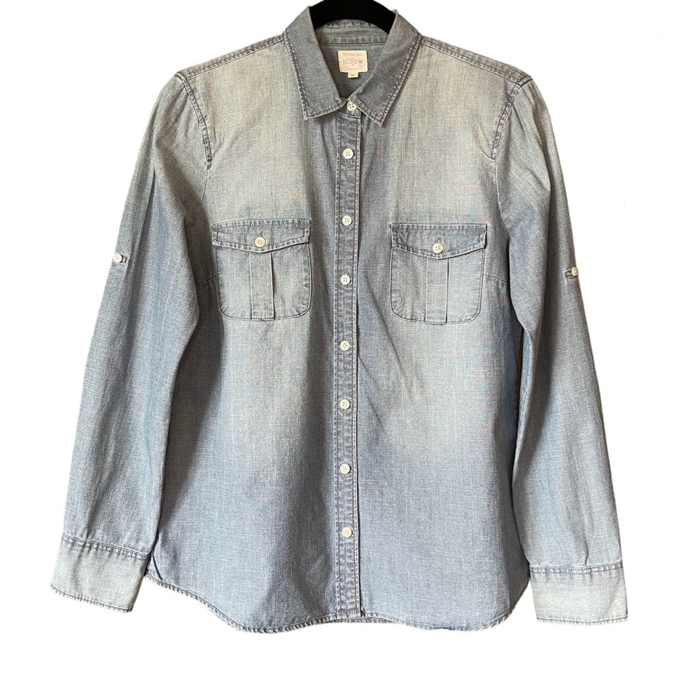 J. Crew Women’s The Perfect Shirt 100 % Cotton Blue Colour Size Small Y2K